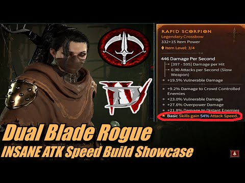 MAX ATK SPEED ROGUE DUAL BLADE GAMEPLAY !! Diablo 4 Rogue Melee Build Showcase