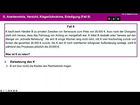 Zivilprozessrecht – Folge 07 (Erledigung und Klagerücknahme)