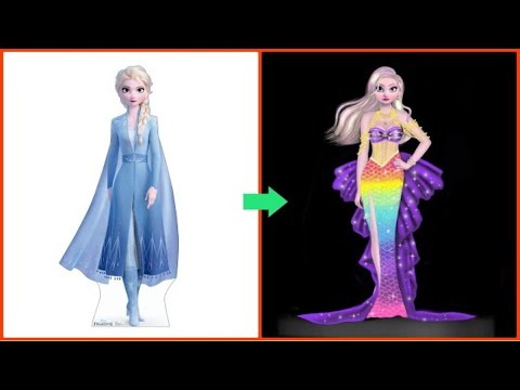 Frozen : Princess Elsa #Glowup 💫 into #mermaid -Disney movie Transformation @Cartoon_Lands