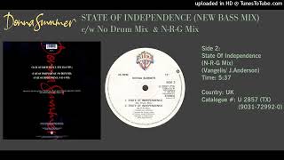 Donna Summer - State Of Independence (N-R-G Mix)