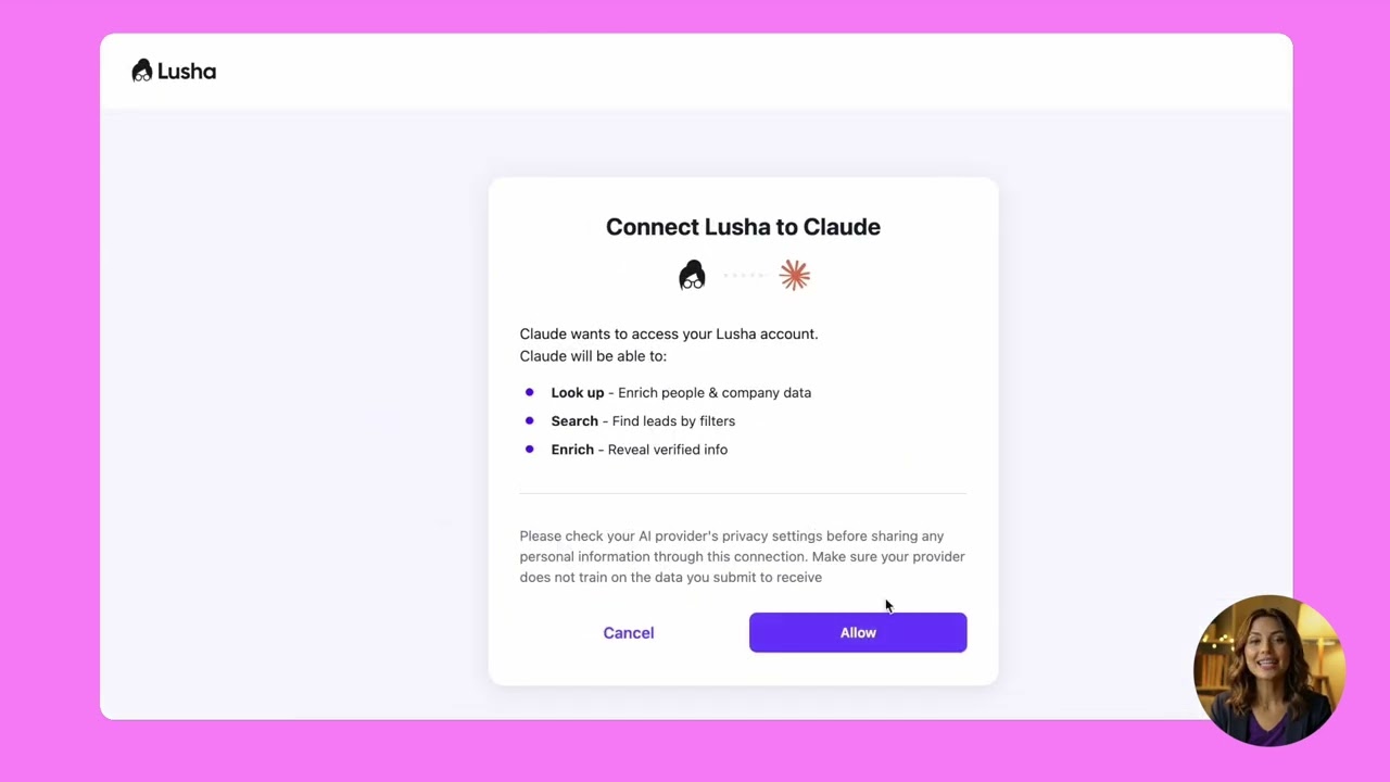 Connect Lusha to Claude