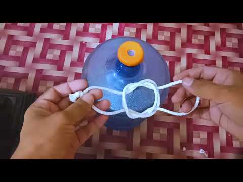 Lift 20kg water bottle easily / bottle sling knot - try knot and craft