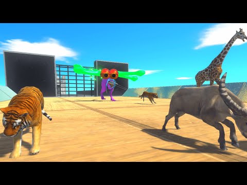 🔥ESCAPE FROM DEADLY MONSTER⚡DEATH TOUCH SPINNING ALIENS🦖-Animal Revolt Battle Simulator