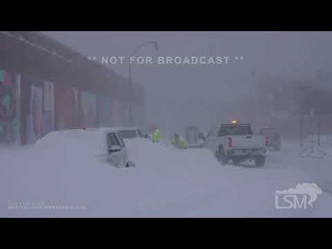 12-24-2022 Buffalo, NY Blizzard - Firetrucks stuck in downtown - Blizzard continues
