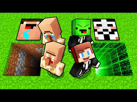 Mikey & JJ vs Villagers Choose NOOB vs PRO Hole in Minecraft (Maizen)