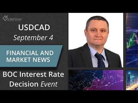 USDCAD, BOC Interest Rate Decision event - FOREX NEWS calendar, September 4, 2019