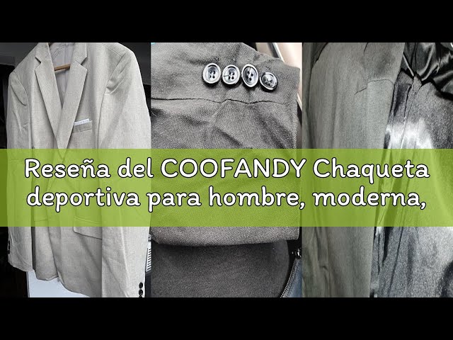 Vídeo relacionado con COOFANDY Chaqueta de traje para hombre, americana deportiva, blazer para tiempo libre, para trabajo, corte normal, de un botón, azul/gris, XL