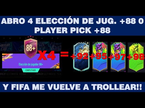 ABRO 4 ELECCION JUG. +88 O PLAYER PICK +88 Y SALEN JUGADORES TOPS (96, 97, 98) /FIFA 21-KevinchGames