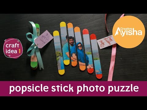 Easy Photo Puzzle with Popsicle Sticks | diy kids play tutorial fun ideas