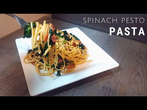 Pesto Spaghetti With Bacon & Spinach