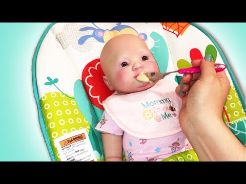 Reborn Baby Doll Feeding and Changing Video