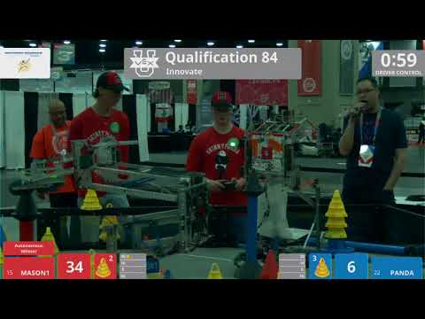 2018 VEXU Innovate Q84 - MASON1 vs PANDA - 79 to 33