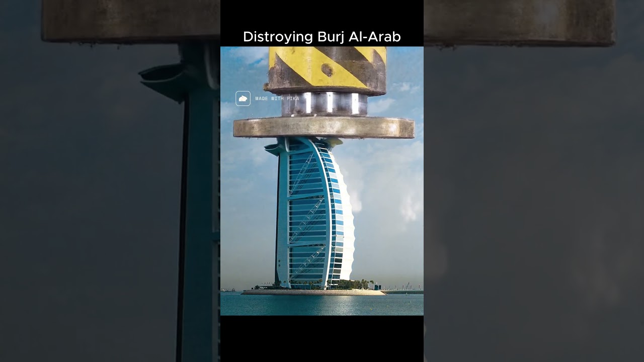 Burj Al Arab Destruction in Ultra 3D 💥🏨 | AI Smashes Dubai’s Iconic Hotel in Mind-Blowing Animation!