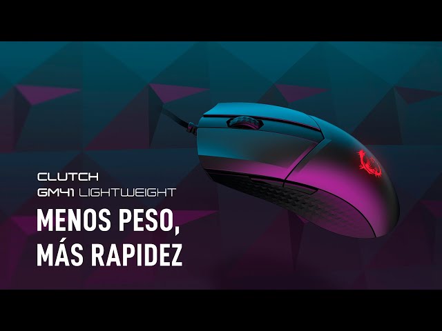 MSI Clutch GM41 Lightweight Ratón Óptico Gaming RGB 16000DPI video