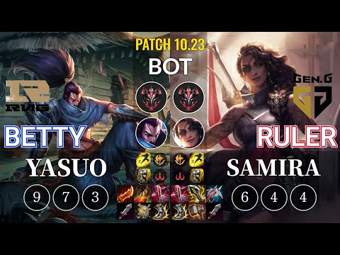 RNG Betty Yasuo vs GEN Ruler Samira Bot - KR Patch 10.23