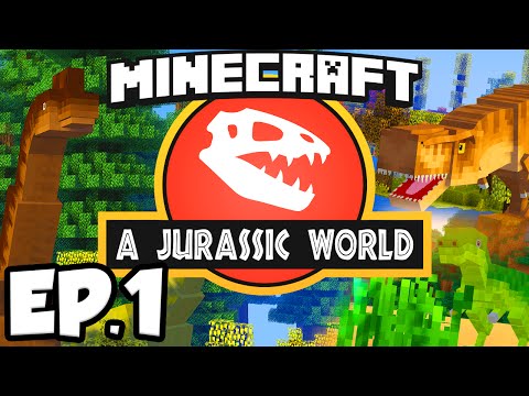 Jurassic World: Minecraft Modded Survival Ep.1 - DINOSAURS IN MINECRAFT!!! (Rexxit Modpack)