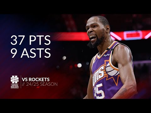 Kevin Durant 37 pts 9 asts vs Rockets 24/25 season