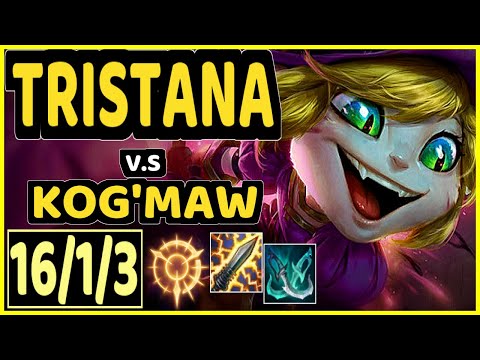 K1NG (TRISTANA) vs KOG'MAW - 16/1/3 KDA BOTTOM ADC CHALLENGER GAMEPLAY - OC