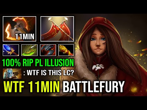 WTF 11Min Battlefury Cleave Duel 100% Counter PL Illusion with Max Duel Legion Commander Dota 2