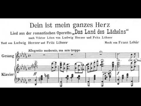 Franz LEHAR " Tu che m'hai preso il cuor " (piano accompaniment with score karaoke tenore)