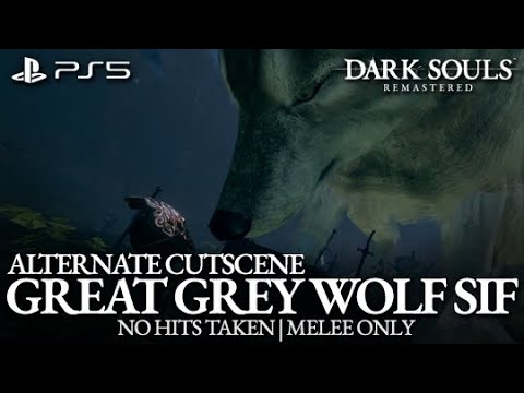 Great Grey Wolf Sif Boss Fight & Alternate Cutscene (No Hits Taken / Melee Only) [Dark Souls on PS5]