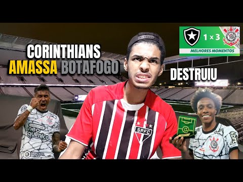 REACT BOTAFOGO 1 X 3 CORINTHIANS -  WILLIAM DESTRUIU - MELHORES MOMENTOS