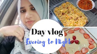 Day vlog-Evening to night /kashmiri chicken curry/chicken fried rice/dessert(my experiment) Recipes