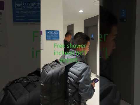 chuveiro grátis no aeroporto de Incheon Itn'l..o melhor!..