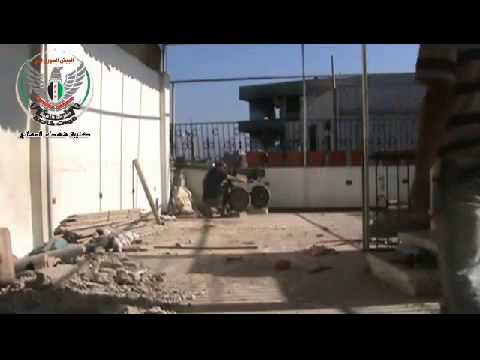 استهداف  قوات النظام بقاذف بي 10 من قبل كتيبة شهداء العسالي في مشفى حي القدم في محافظة دمشق