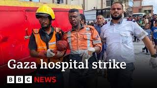 Five journalists among 20 killed in Israeli strike on Gaza hospital, officials say | BBC News