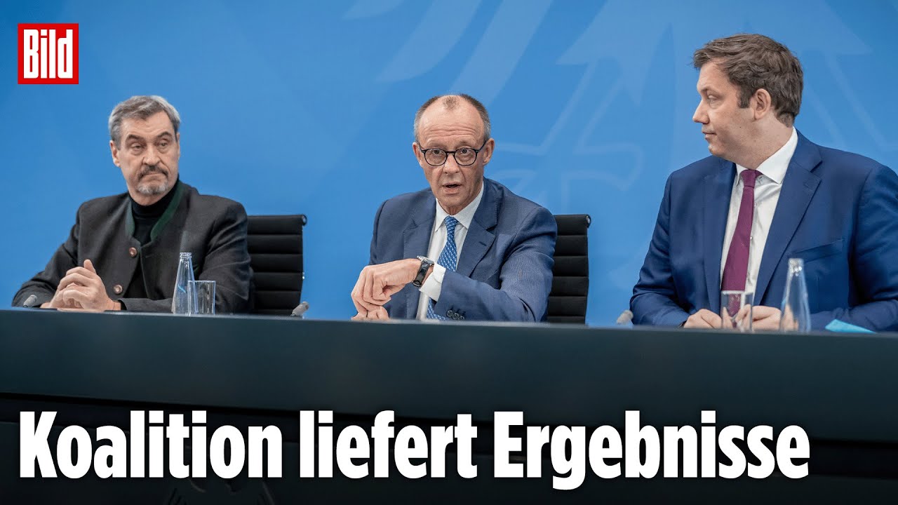 Koalitionsausschuss: Merz, Klingbeil, Söder und Bas stellen Reformpaket vor
