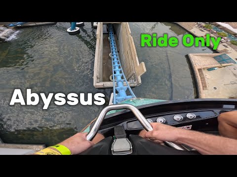 ABYSSUS Roller Coaster On Ride Energylandia Zator Poland POV 4k video, Front seat
