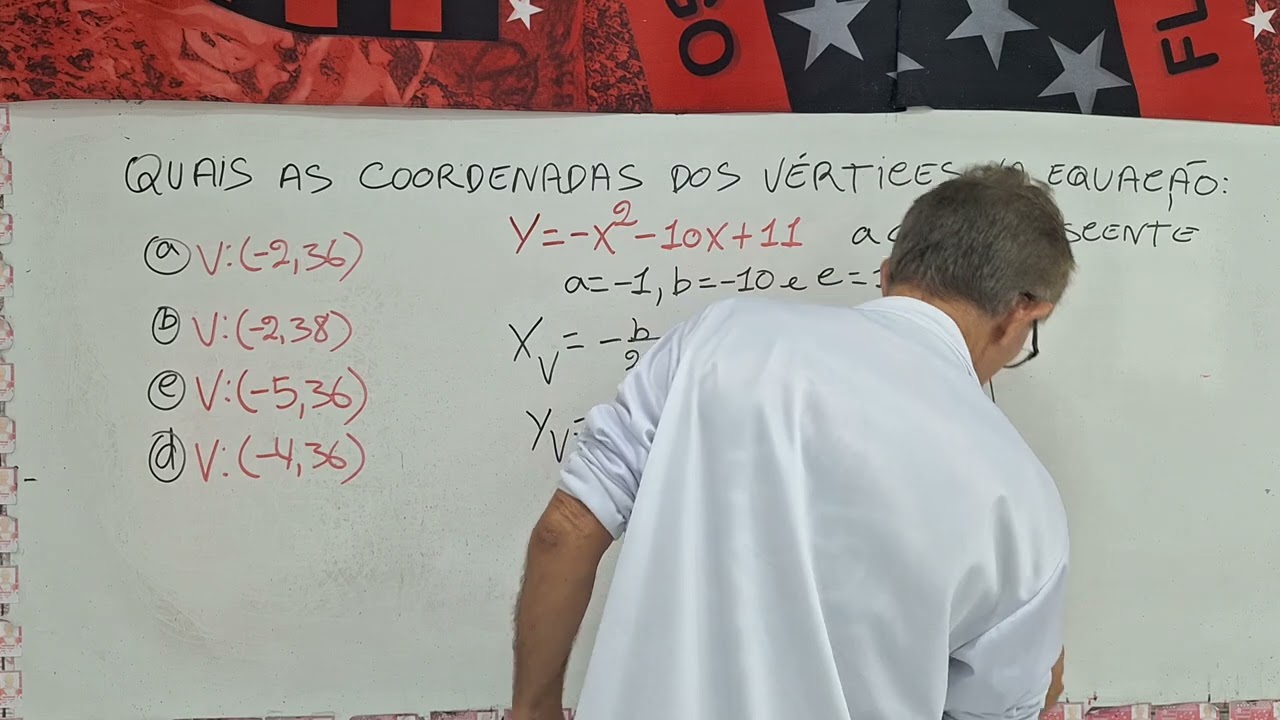 COORDENADAS DOS VÉRTICES NA EQUAÇÃO Y = -X²-10X+11