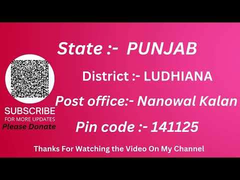 Punjab Ludhiana Nanowal kalan Ka pin code 141125 / Ludhiana Nanowal kalan ka post office