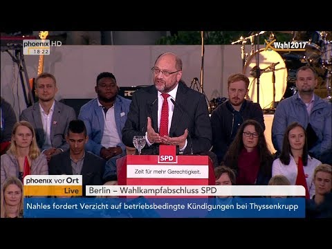 Wahlkampfabschluss SPD: Rede von Martin Schulz am 22.09.2017