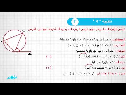 الزاوية المماسية - رياضيات - الصف الثالث الإعدادي - الترم الثاني - المنهج المصري - نفهم