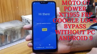 Moto G7 Power XT1955  FRP/Google Lock Bypass Without PC Android 9 100%Ok Solution