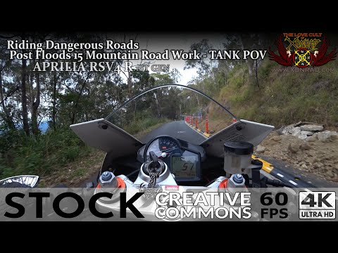 Riding Dangerous Roads, Post Floods 15 Mountain Road Works-APRILIA RSV4=TANK POV [STOCK CC]