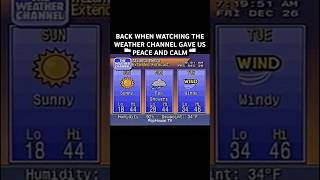BACK WHEN WATCHING THE WEATHER CHANNEL GAVE US PEACE AND CALM