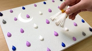 Pusteblumen im Mondlicht malen / Acryl Maltechnik für Anfänger