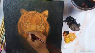 How to Paint Realistic Tiger Face in Acrylic | step by step