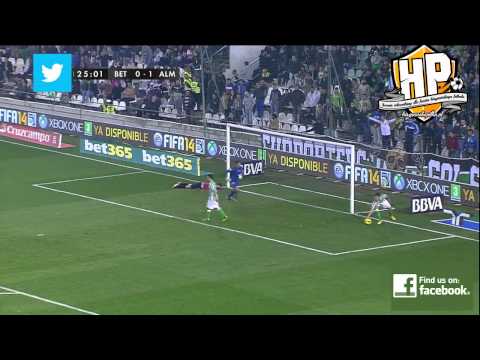 Real Betis v Almeria 21.12.13 Oscar Diaz miss
