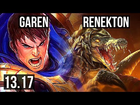 GAREN vs RENEKTON (TOP) | Rank 4 Garen, 7 solo kills | NA Challenger | 13.17