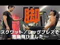 【合トレで気合い入れてスクワットやったら酸欠なって意識飛んだよ!】スカイスポーツのトレーナーさんと脚トレでした!