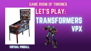 Let’s Play: Transformers Visual Pinball VPX Table - Virtual Pinball #pinball #vpx #transformers