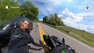 Extreme Speed Motorcycle Crash!  Banditos of the W