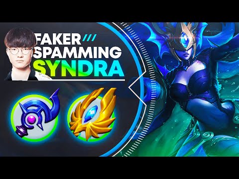 50 CS ADVANTAGE AT 10 MINUTES? T1 Faker is Spamming Syndra MID!