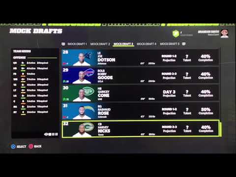 Madden NFL 22 online Franchise draft journey off-season resign players week as The Bears