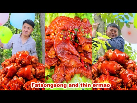 Ermao ate 10 cups of super spicy noodles in one breath! It's too awesome|mukbang |Songsong and ermao