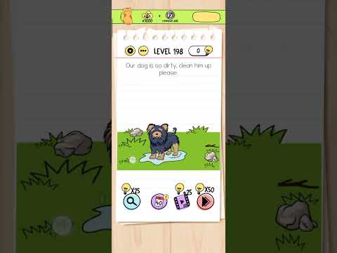 Our dog 🐕 is so dirty clean him up please | Brain 🧠 out 1 | Level 198 #brainout #subscribe #shorts